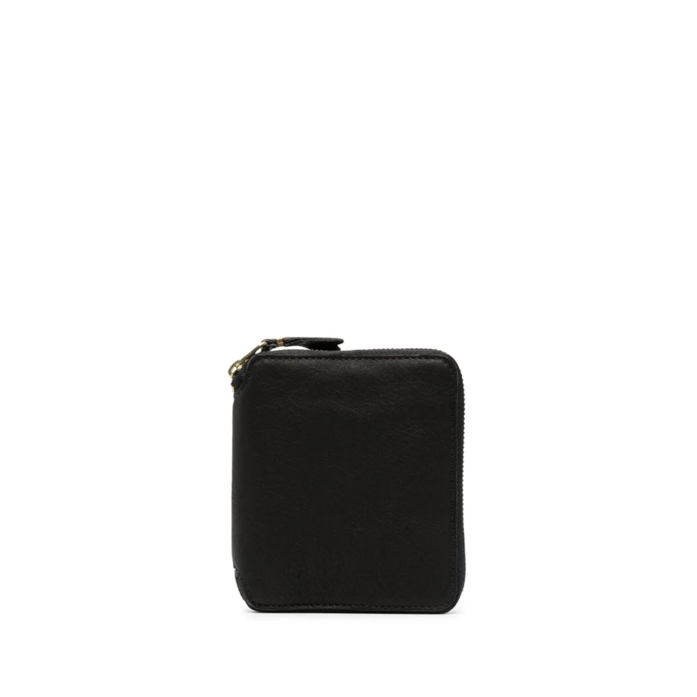 Comme des Garçons Zwarte Leren Ritsportemonnee Black Heren