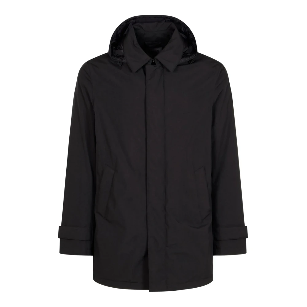 Herno Men's Black Hooded Jacket With Concealed Fastening - Winter Jackets - 3XL - Jackets