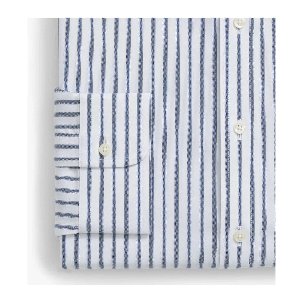 Brooks Brothers Gestreept Slim Fit Overhemd van Katoen met Knoop-Down Kraag Blue Heren