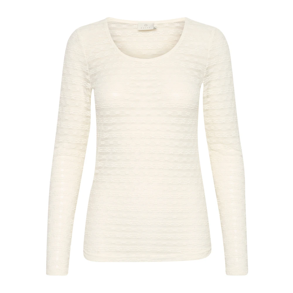 Kaffe Mesh T-shirt met lange mouwen White Dames