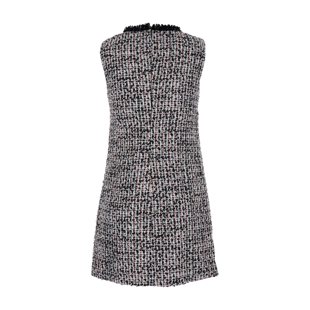 Self Portrait Zwarte Bouclé Mini Jurk met Versieringen Black Dames