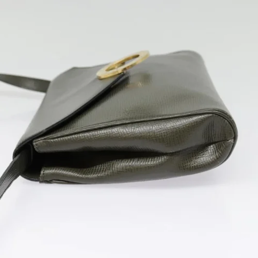 Celine Vintage Pre-owned Leather shoulder-bags Green Dames