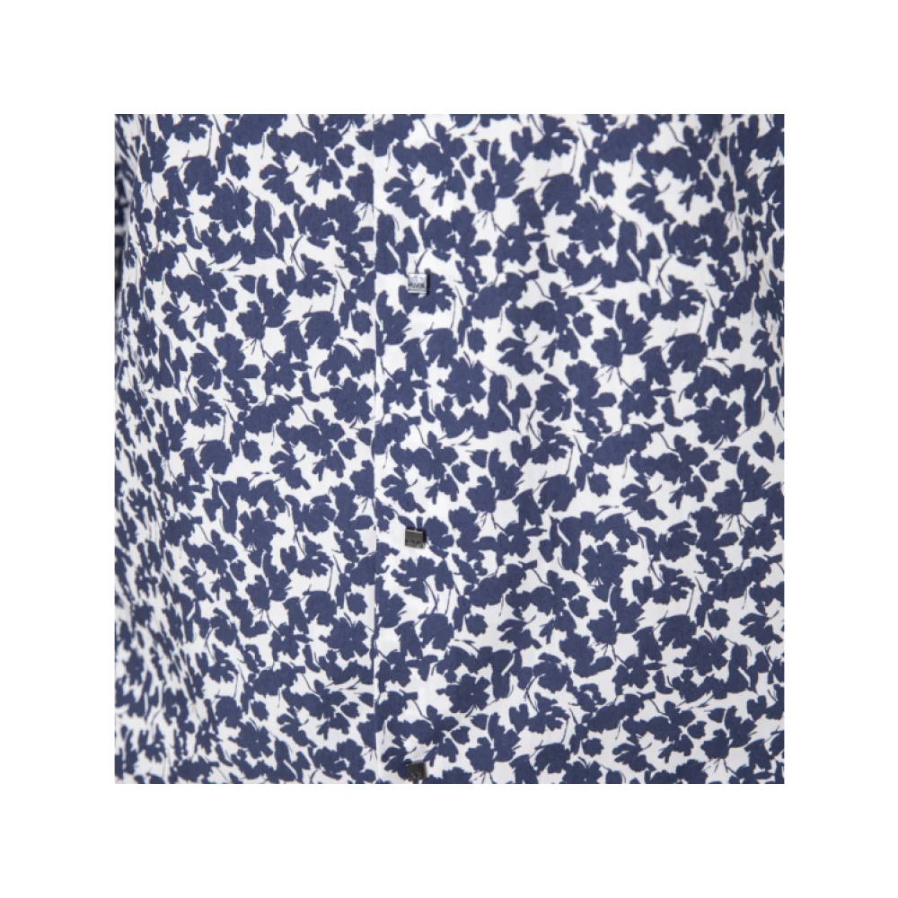 Karl Lagerfeld Moderne bloemen marineblauwe overhemd Multicolor Heren