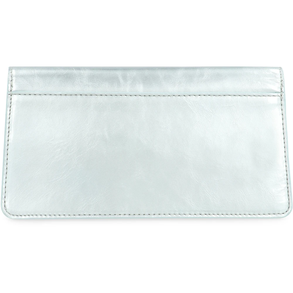 Furla Diamante Leren Clutch met Kettingband Blue Dames