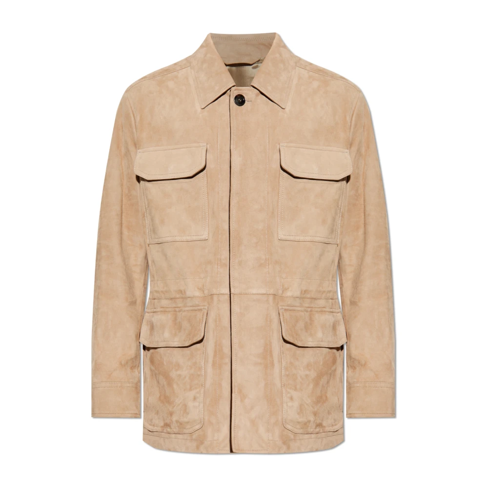 Brioni Suède jas Beige Heren