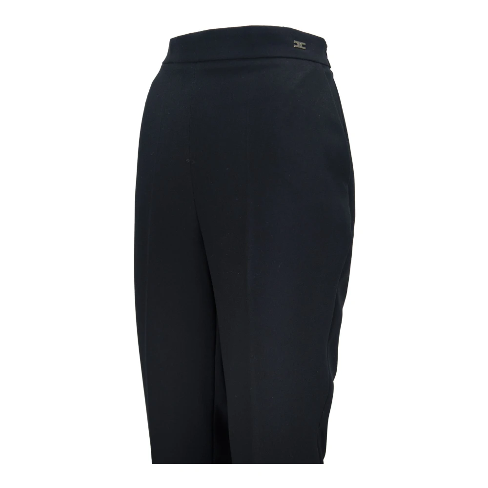 Elisabetta Franchi Gouden Detail Rits Haak Damesbroek Black Dames