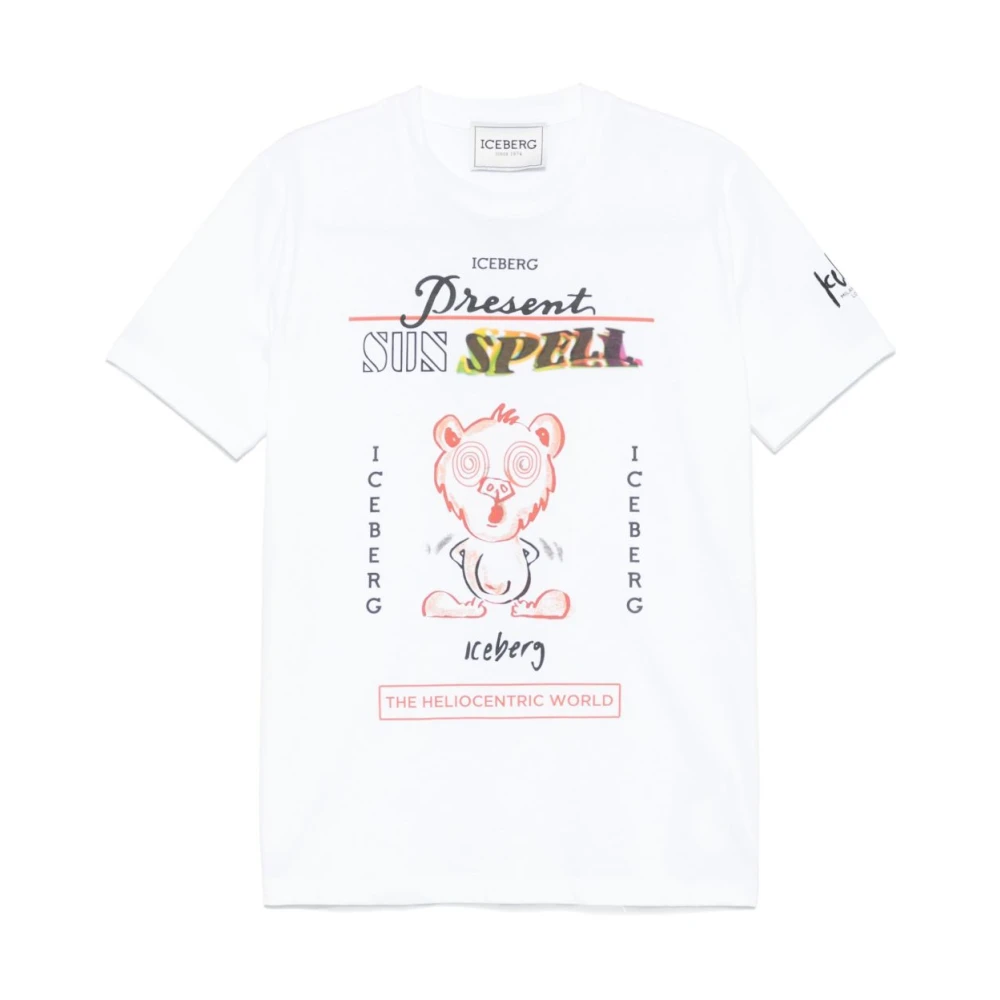 Iceberg Teddybeer Print Crew Neck T-shirt White Heren