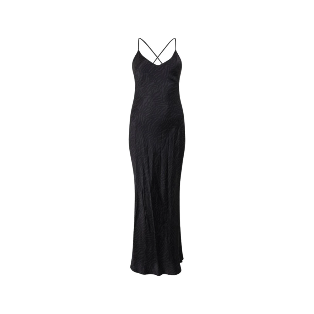 Roberto Cavalli Women's Black Silk Dress With Tiger Skin Pattern
