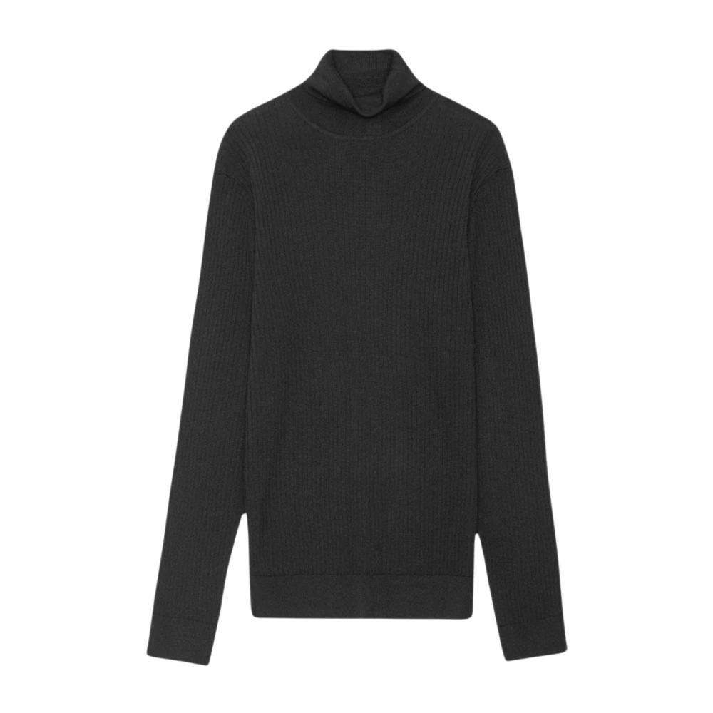 Nn07 Klassieke Ribgebreide Coltrui Zwart Black Heren