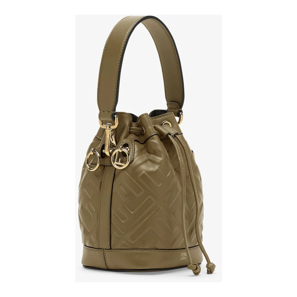 Fendi Groene Iconische FF-motief leren tas Green Dames