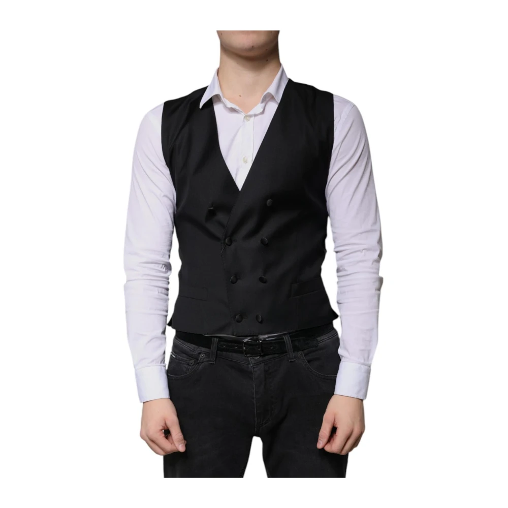 Dolce & Gabbana Uomo Nero - Gilet For In Lana Nera - Suits - L