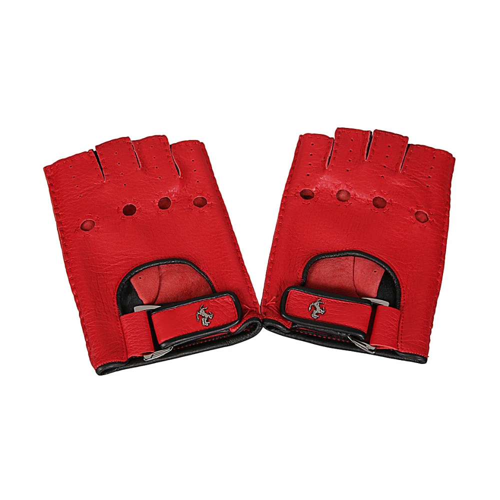 Ferrari Rode Handschoenen Touch-Strap Fingerless Design Red Heren