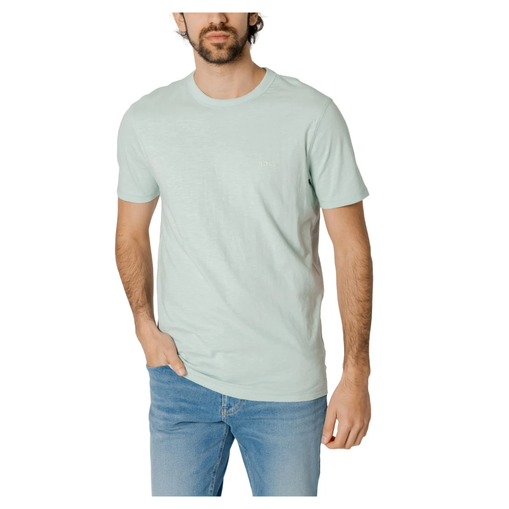 Boss Heren T-Shirt Lente Zomer Collectie 100% Katoen Blue Heren