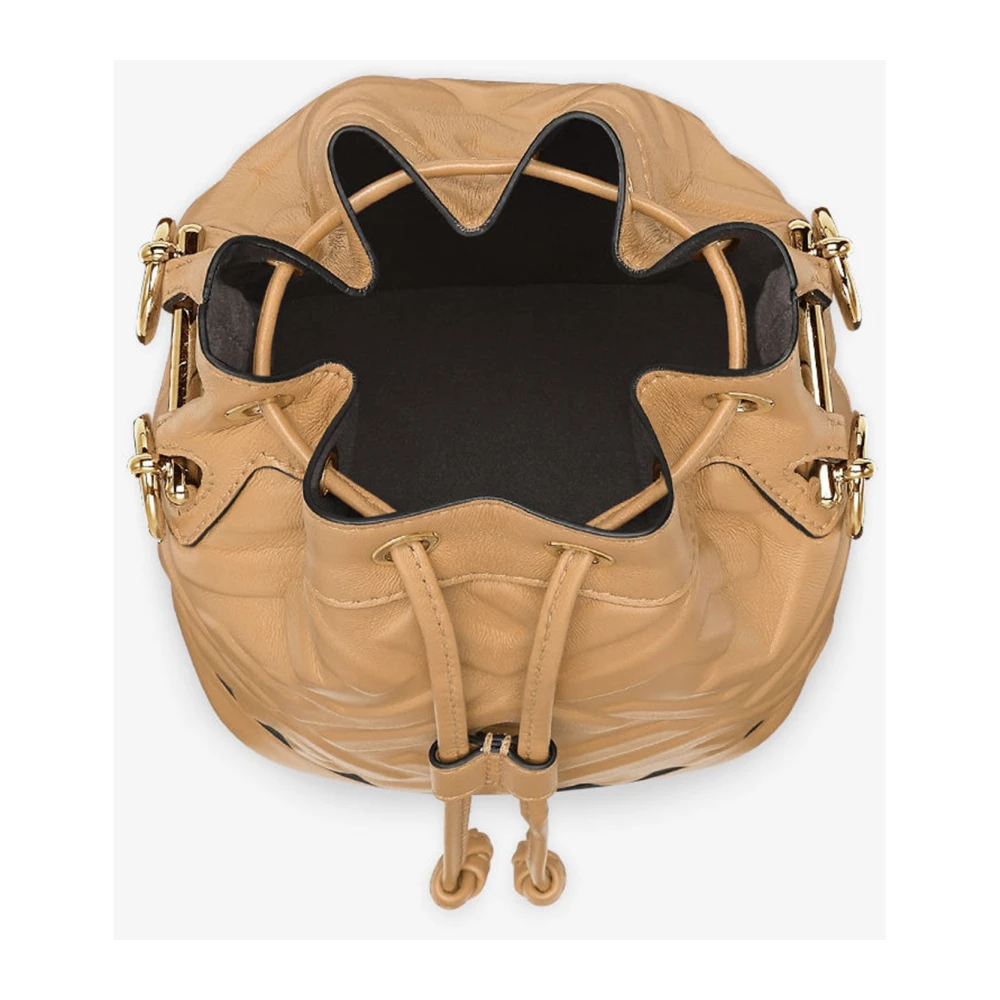 Fendi Iconische FF-motief leren tas Beige Dames