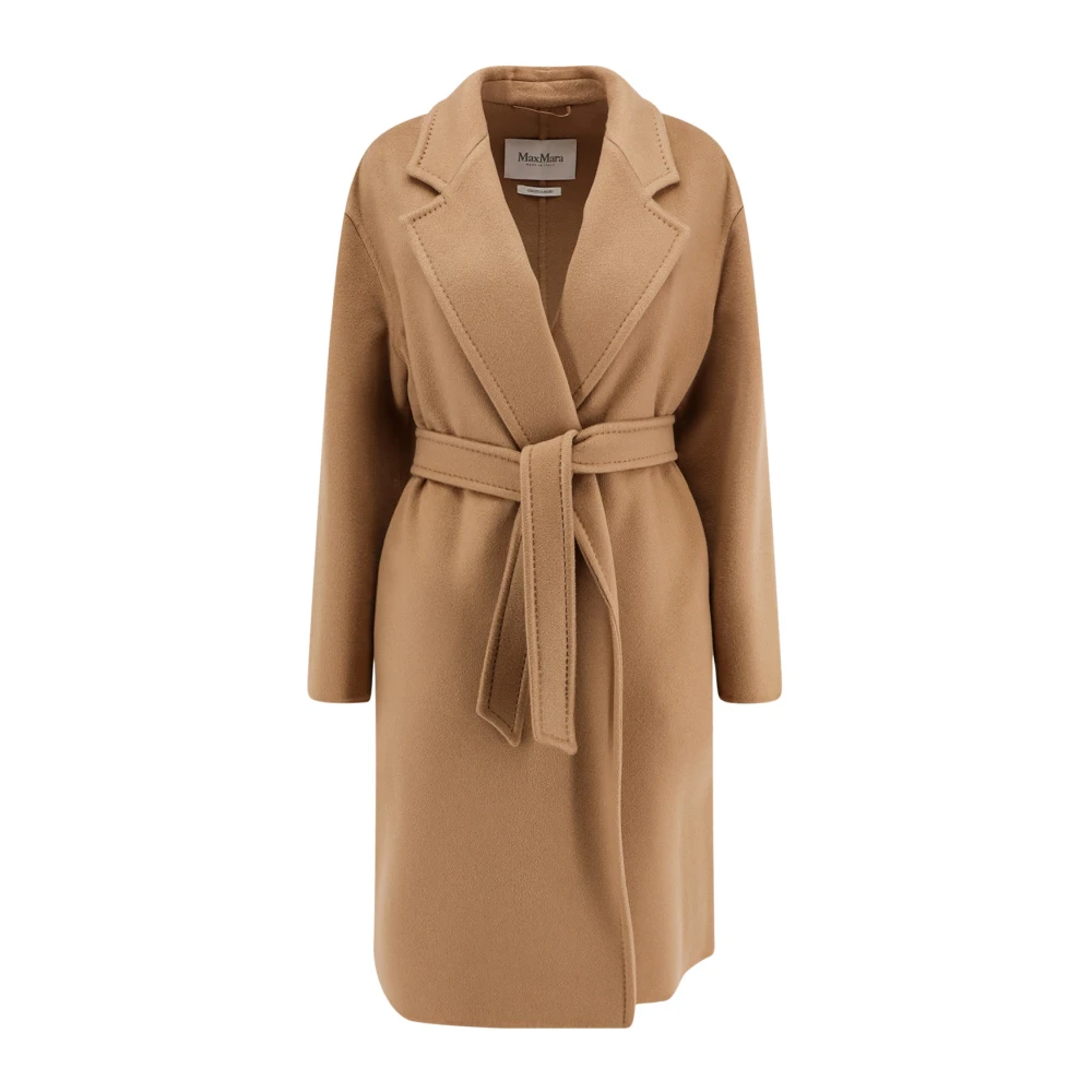 Max Mara Women's Brown Belted Coats, M, Coats Beige