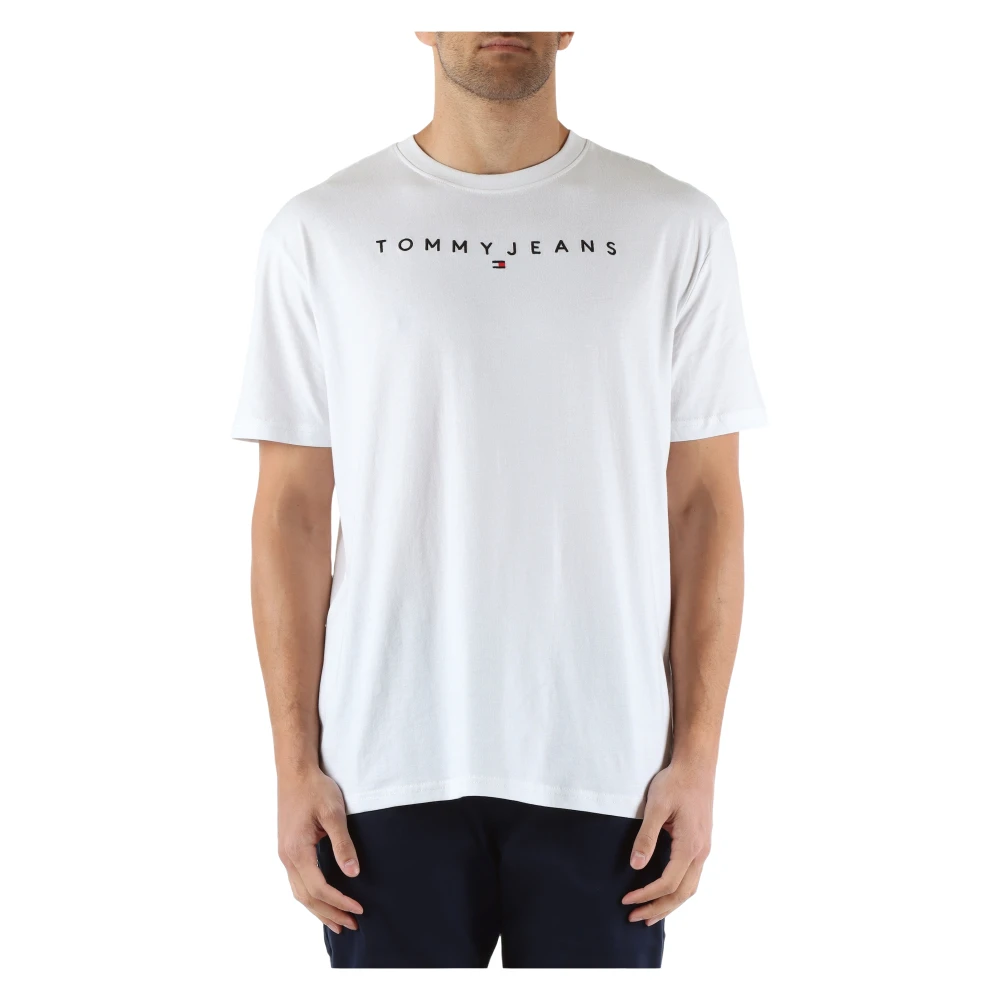 Tommy Jeans Geborduurd logo regular fit katoenen T-shirt White Heren
