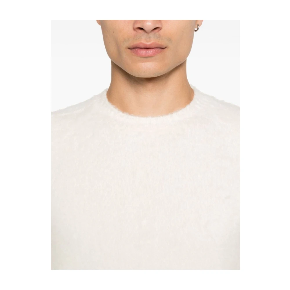 Roberto Collina Gezellige Pullover met Textuurhals Beige Heren