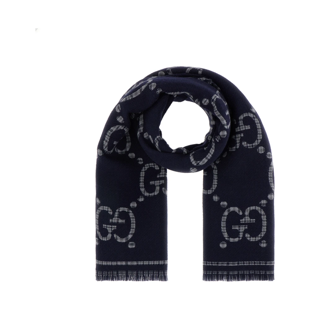 Gucci Check GG wollen sjaal Blue Heren