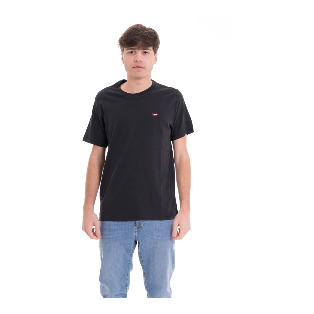 Levi's Uomo Nero T Shirt Girocollo 100% Cotone Originale Con Marchio Della Casa - Immagine 5