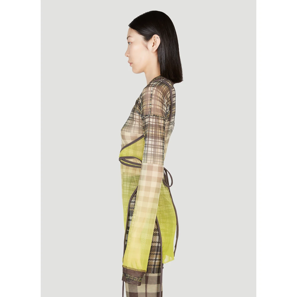 Ottolinger Doorschijnende Geruite Top Multicolor Dames