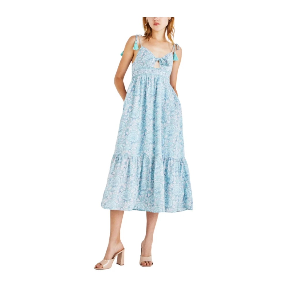 Pepe Jeans Women's Blue Floral Print Dress Mallory - Midi Dresses - Xs - Dresses