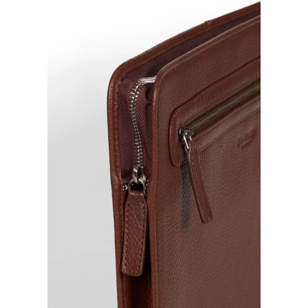 Howard London Bruin leren laptoptas Brown Heren