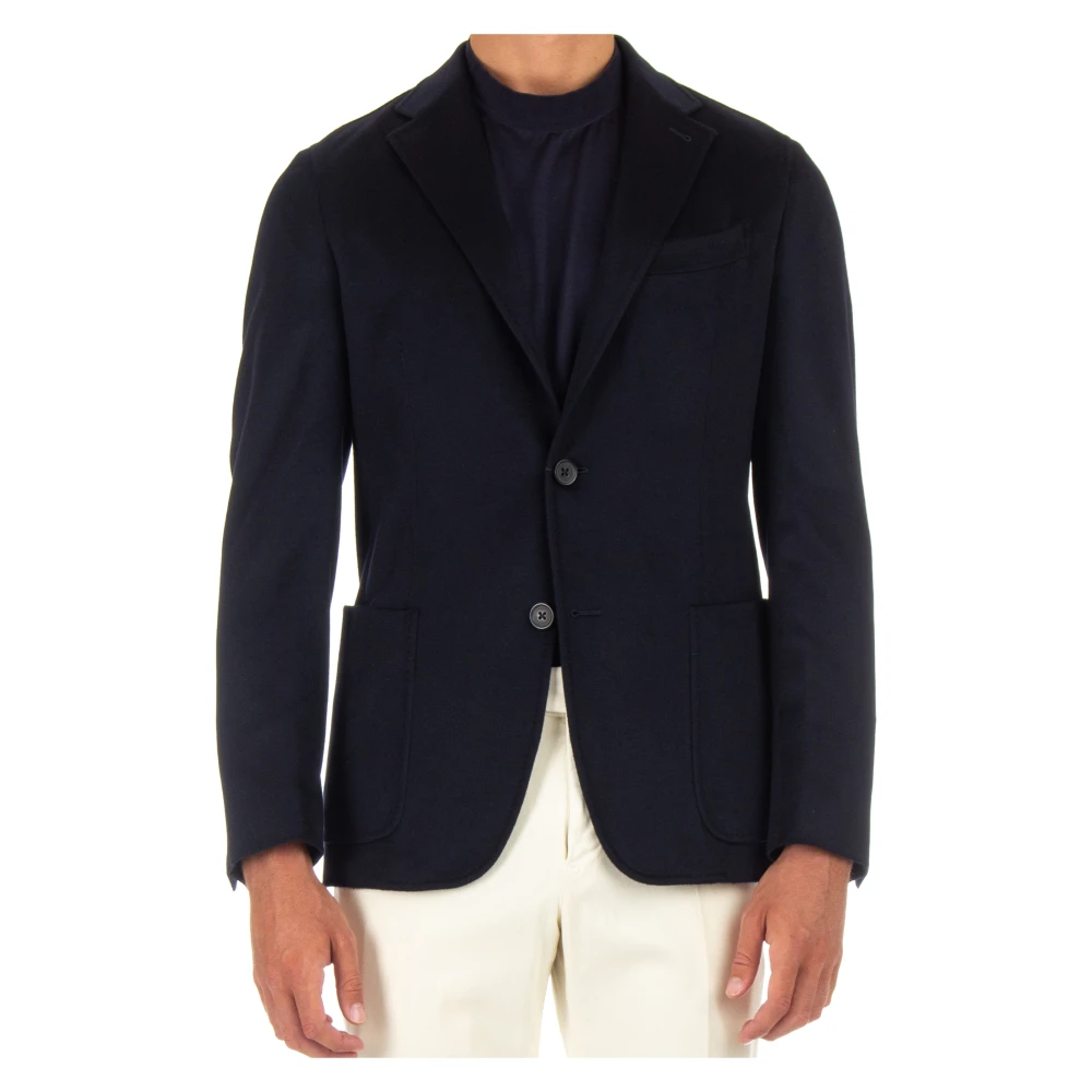 Zegna Mannelijk Blauw Jassen Heren, M, Kasjmier, E Cashmere Jas Met Zakken