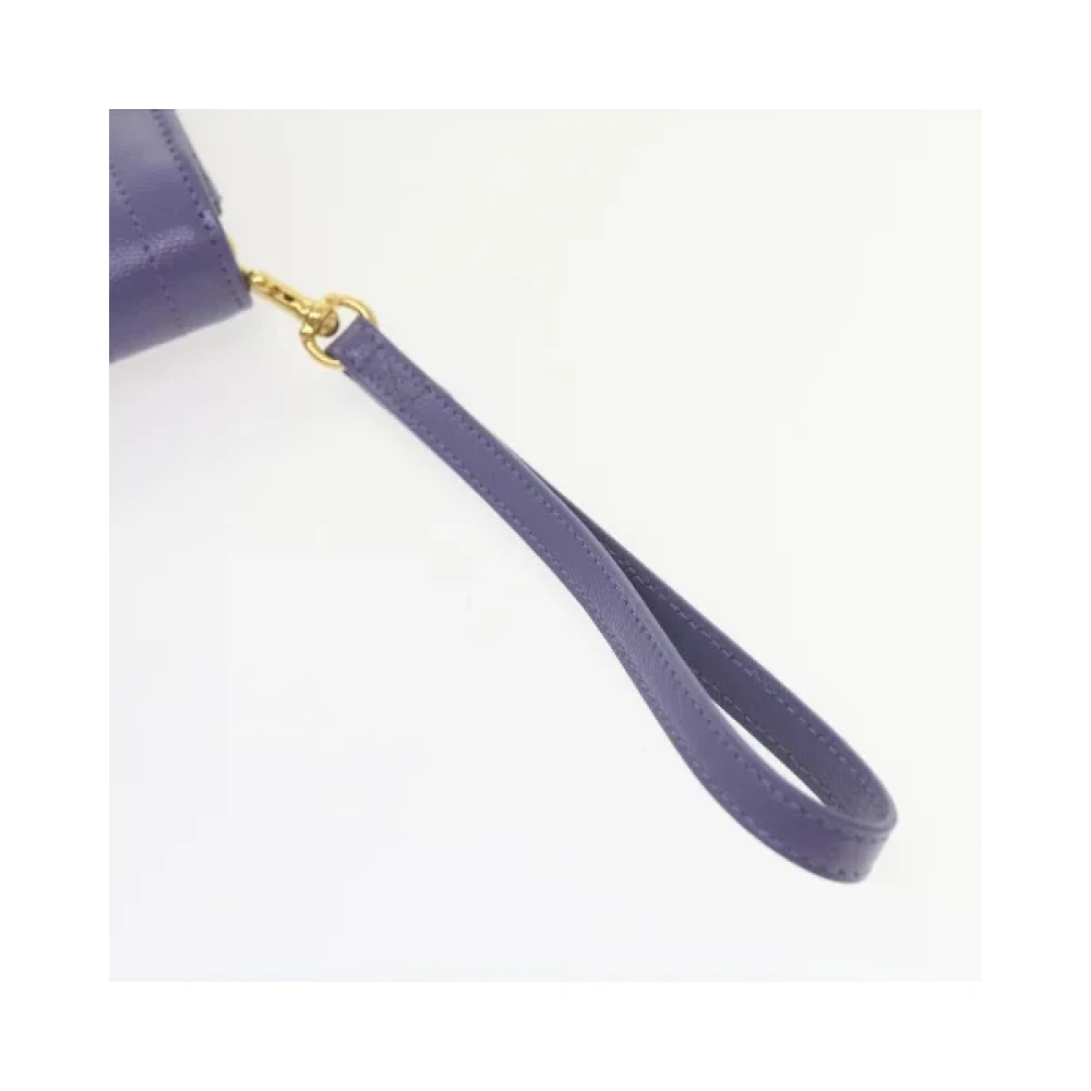 Yves Saint Laurent Vintage Pre-owned Leather clutches Purple Dames