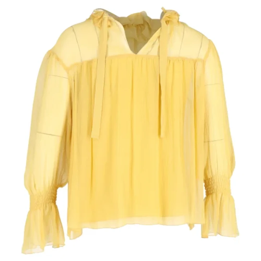 Chloé Pre-owned Silk tops Yellow Dames