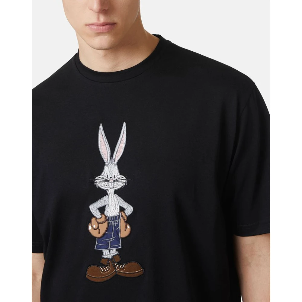 Iceberg De Re-Edit T-shirt met cartoonafbeeldingen Black Heren