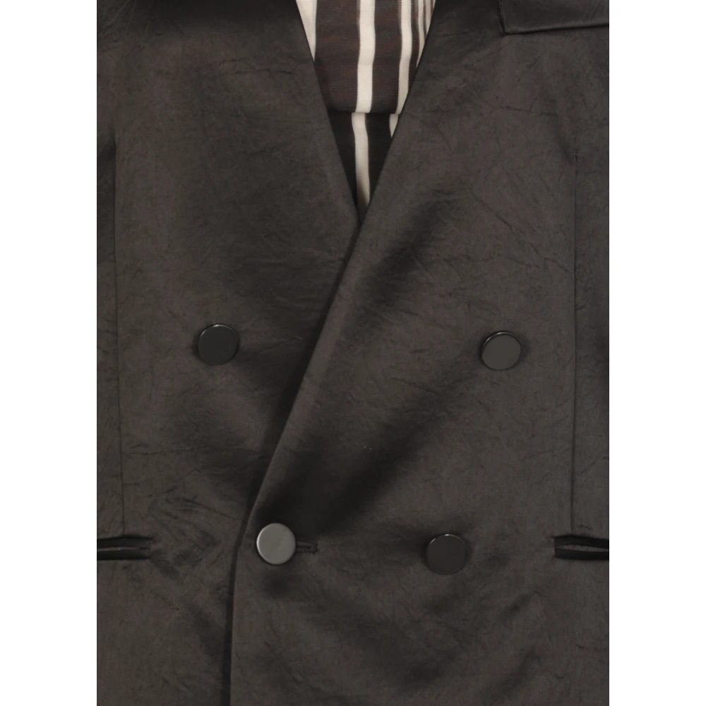 Philosophy di Lorenzo Serafini Zwarte Satijnen Blazer V-Hals Jas Black Dames