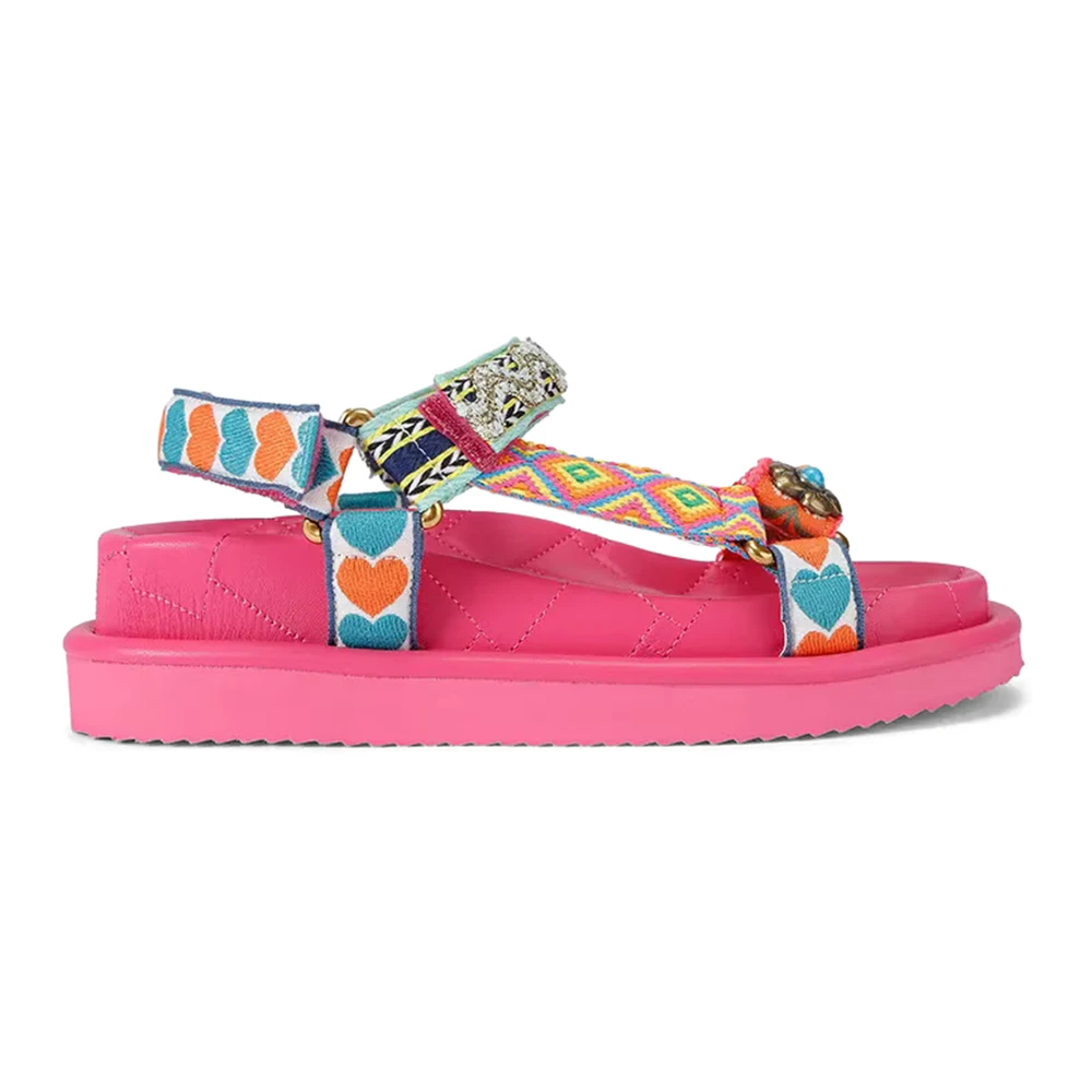 Kurt Geiger Women's Pink Flat Sandals, 7 Uk, Orson Sandal