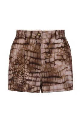Alligator-print Shorts