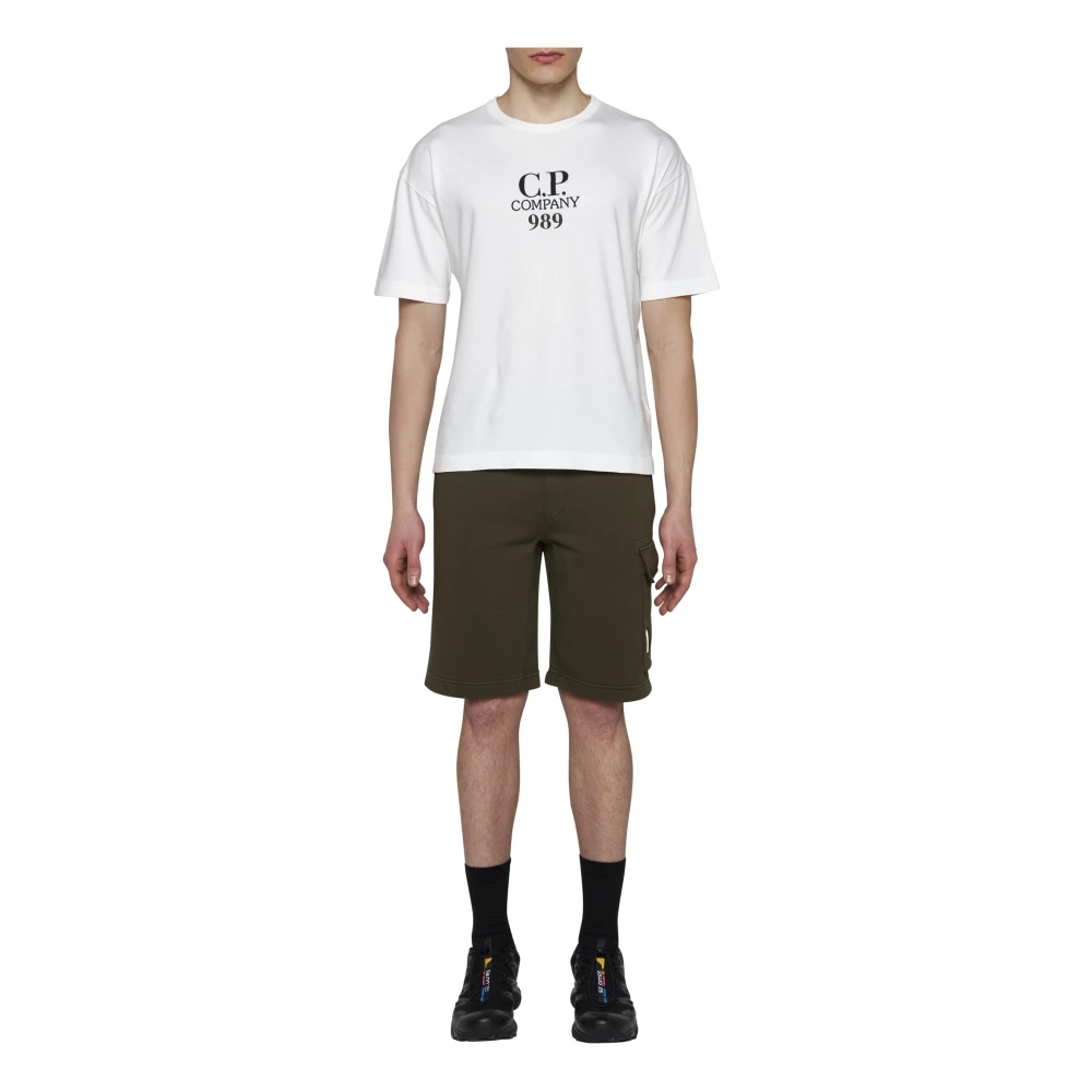 C.P. Company Geborduurd Logo Crew Neck T-shirt White Heren