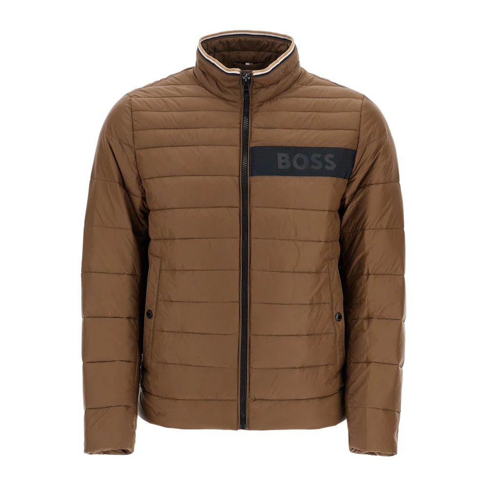 Boss Gestreepte jas met hoge kraag Green Heren