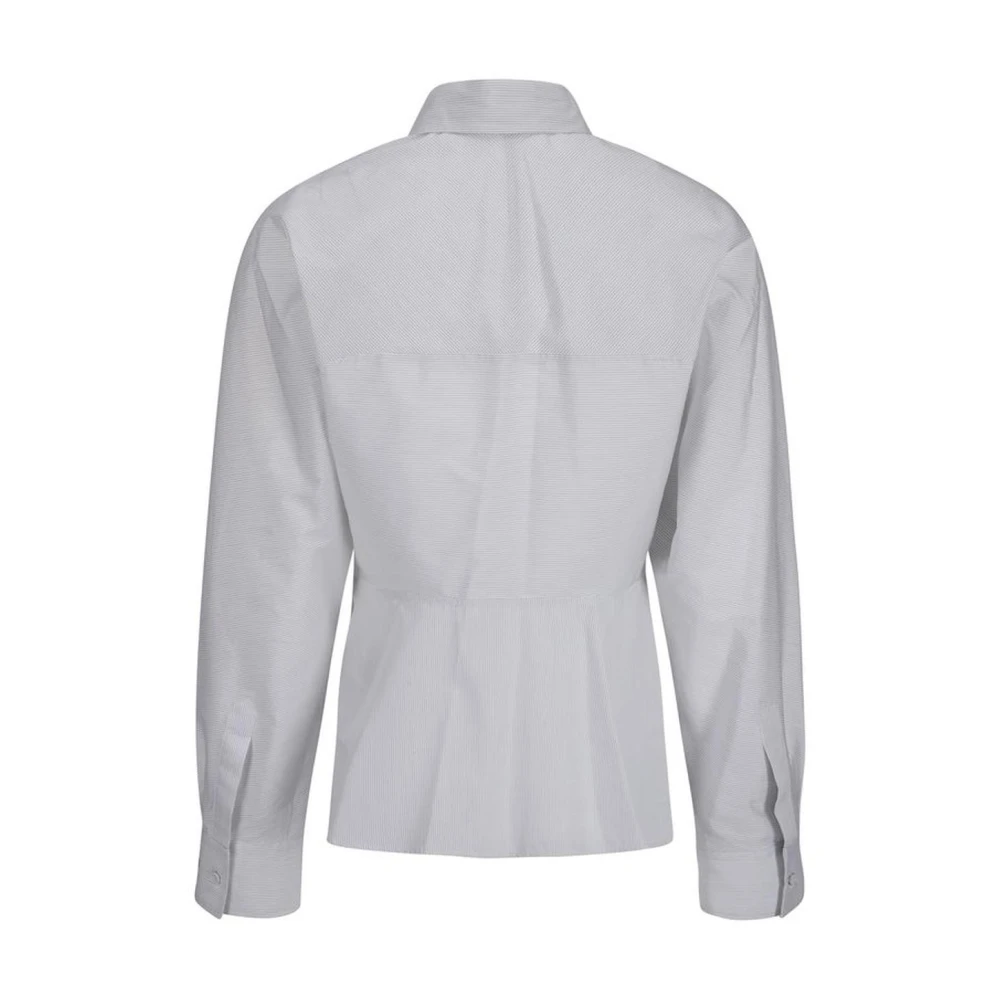 Fendi Gestreept katoenen overhemd met klassieke kraag White Dames