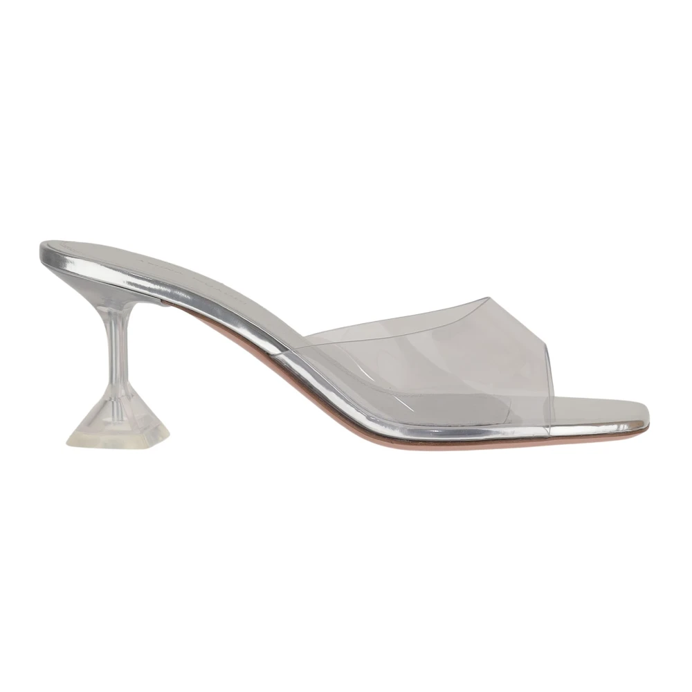 Amina Muaddi Women's Gray Lupita Glass Slipper 70 - Heeled Mules - 3 Uk - Shoes