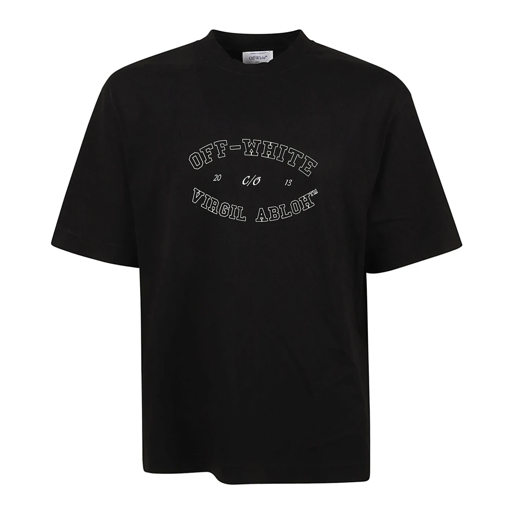 Off White Zwarte College Skate T-shirts en Polos Black Heren