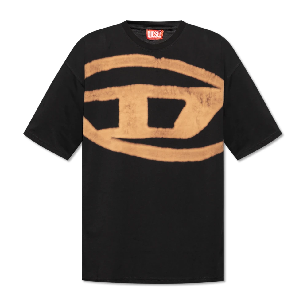 Diesel Men's Black T-Shirt T-Boxt-Bleach
