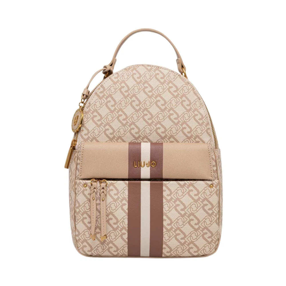 Liu Jo Donna Beige - Zaino Con Stampa Monogram - Bags - One Size