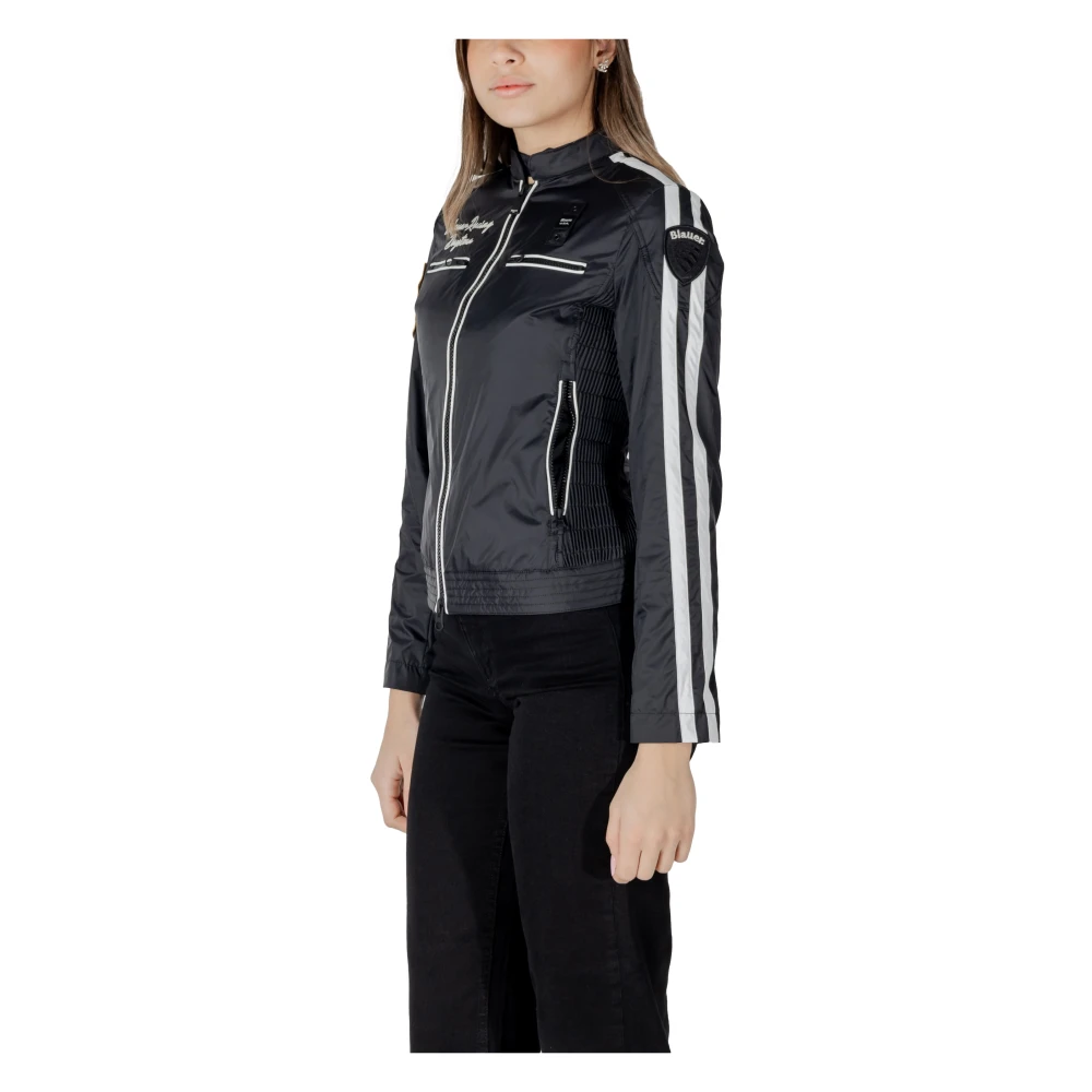 Blauer Nylon Damesjassen Collectie Black Dames