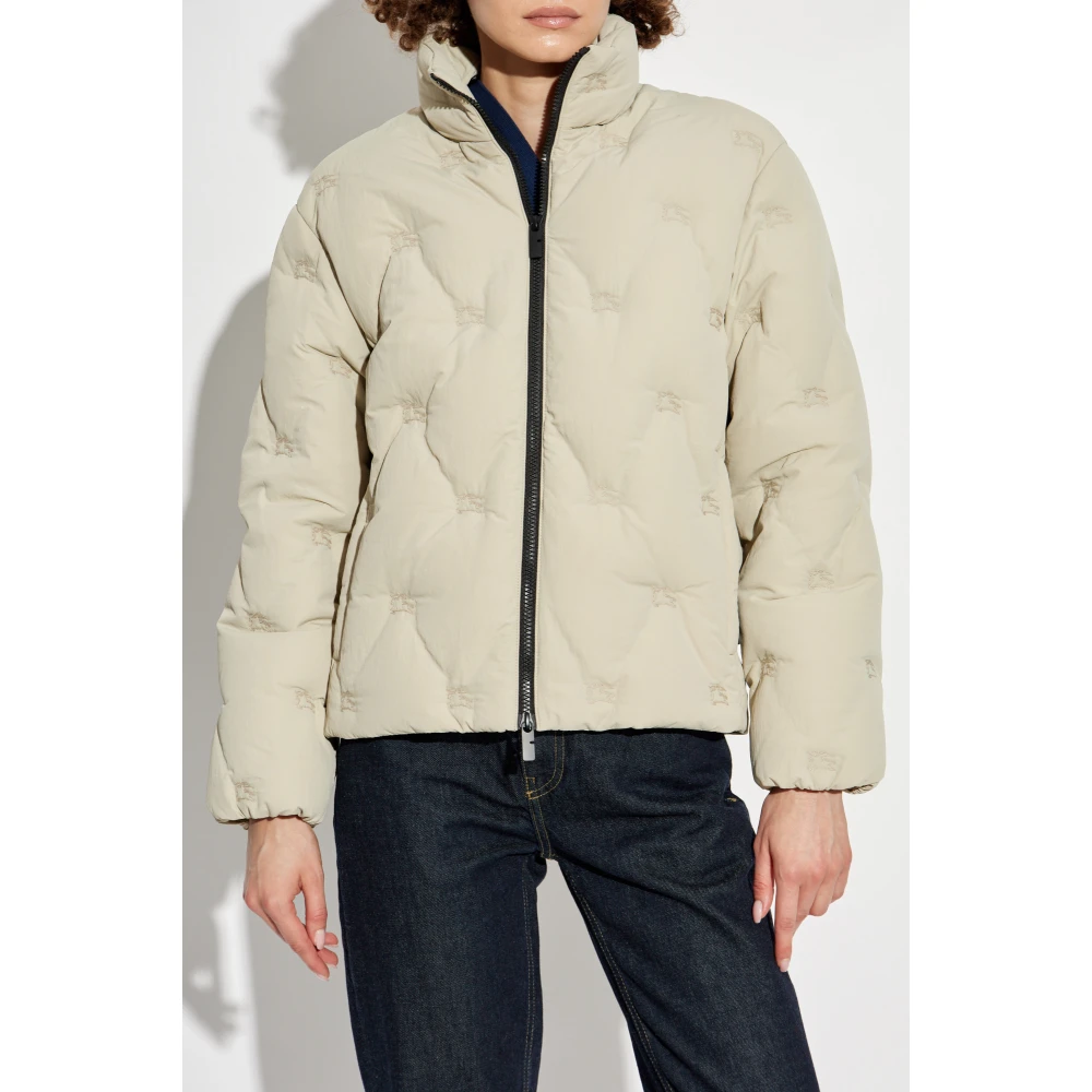 Burberry Gewatteerde jas met opstaande kraag Gray Dames