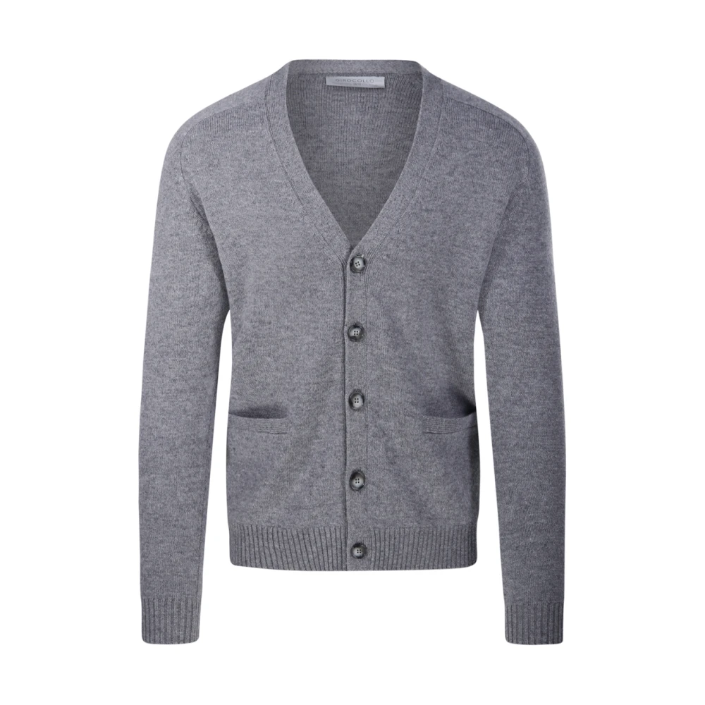 Cashmere Company Grijze Medium Cardigan Sweater Gray Heren