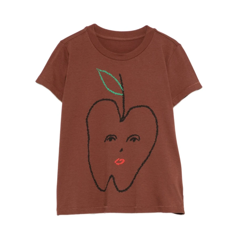 Mm6 Maison Margiela Brown T-Shirts, Female, M, Graphic-Print T-Shirt