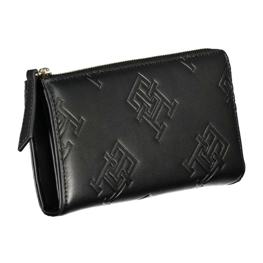 Tommy Hilfiger Damesportemonnee Zwart Contrast Rits Sluiting Black Dames