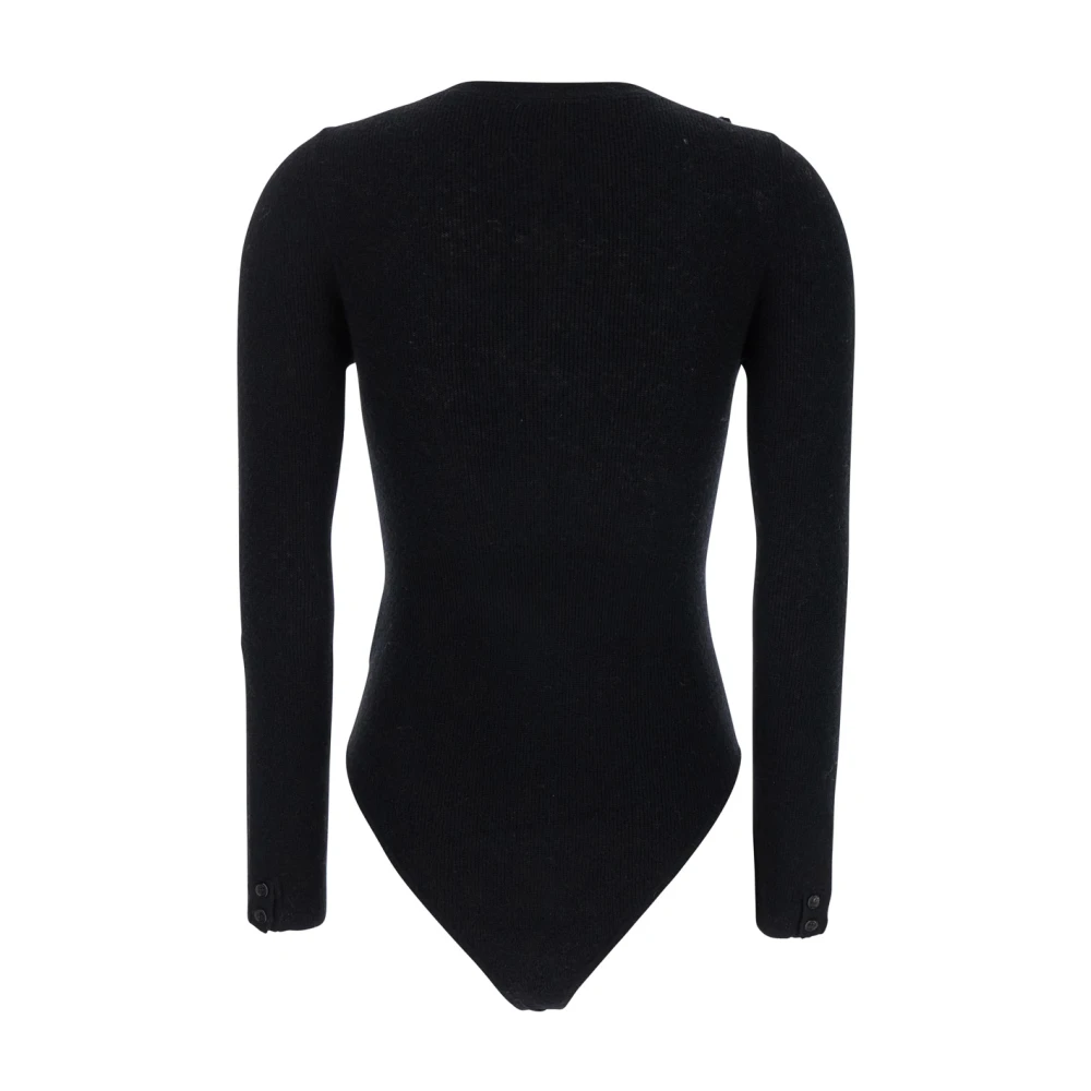 Shushu Tong Zwarte Gebreide Top met Strikversiering Black Dames