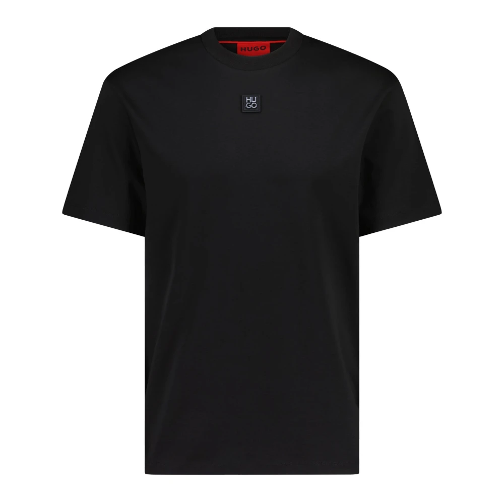 Hugo Boss Logo Applique Katoenen T-Shirt Black Heren