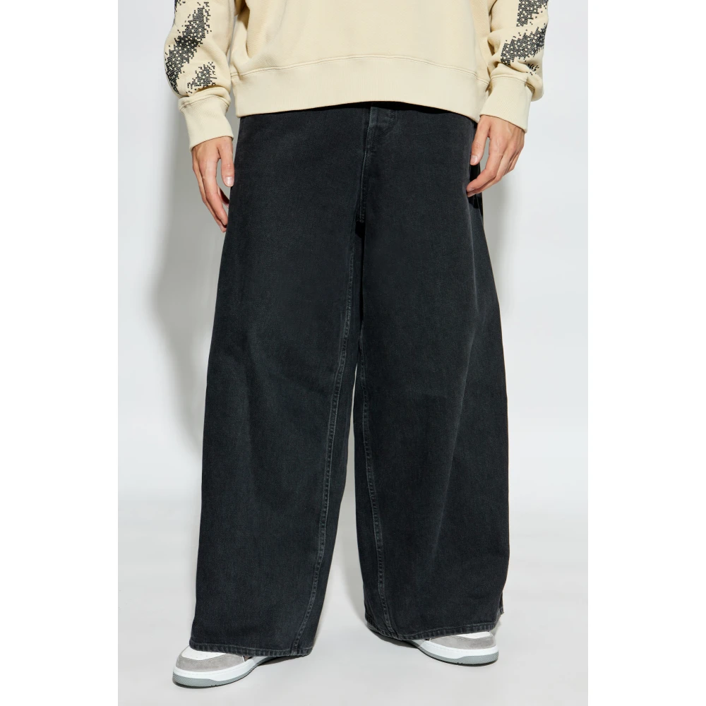 Off White Jeans met Logo Black Heren