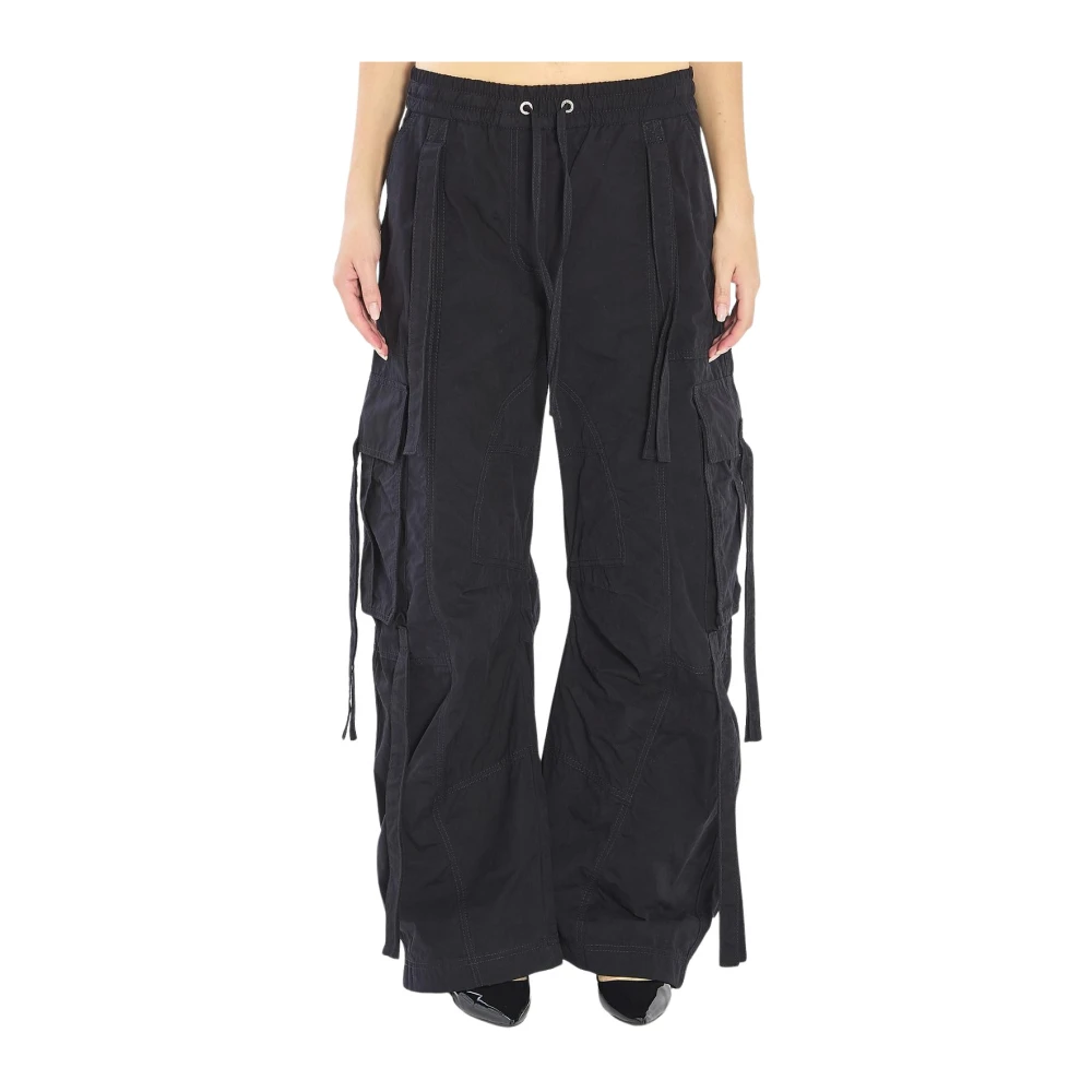 Dolce & Gabbana Women's Black Wide Trousers, Xs, Wide Leg Cargo Trousers