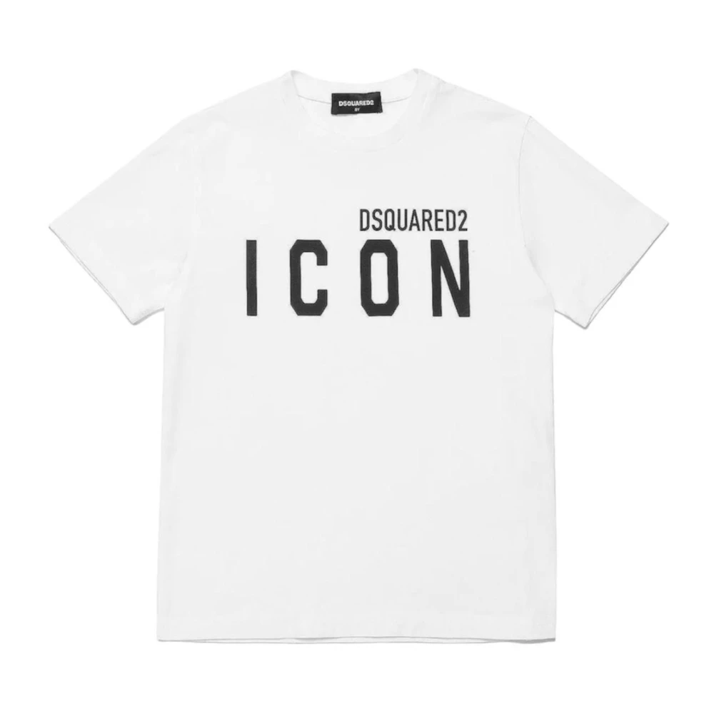 Dsquared2 Unisex Kids White Kids Short Sleeve T-Shirts, 10 Y, Kids Short Sleeve T-Shirt